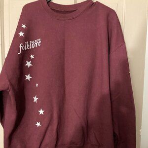 Taylor Swift Maroon Folklore Sweatshirt stars around my scars XXL EUC